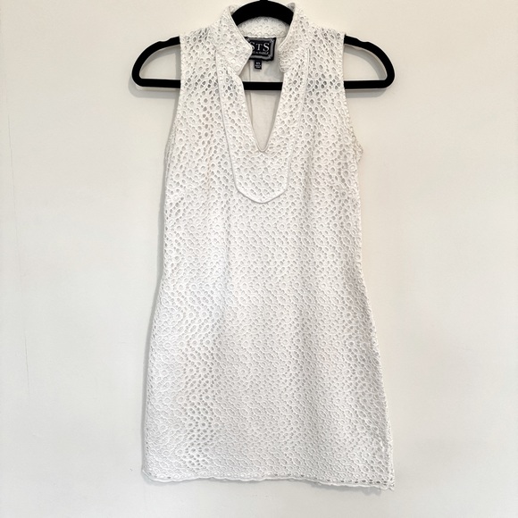 Sail to Sable White Eyelet Shift Dress (The Rope Eyelet Sleeveless) - Picture 1 of 5